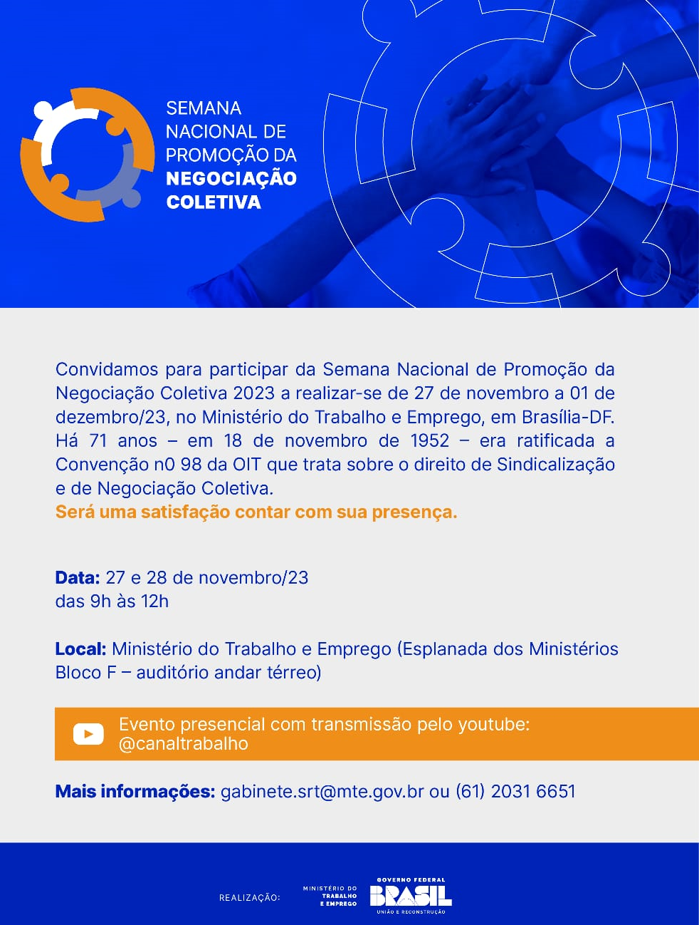 convite semana negociacao coletiva mte 2023