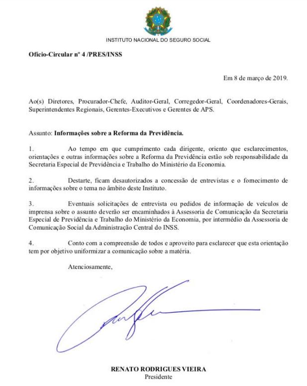lei do silencio no inss pec 6 19
