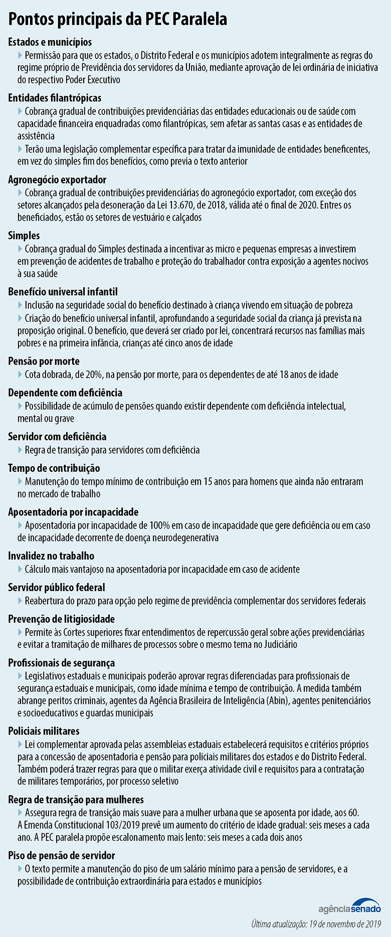 pec paralela principais pontos